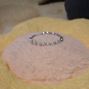 New Chic Silvery Half Bracelet, Faux Imitation Pearl